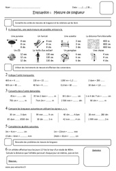 évaluation Problèmes Mesures De Longueurs Cm2 PDF Cours,Exercices ,Examens