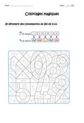 Dénombrer des constellations de dés de 4 à 8 – Coloriage magique à imprimer : 1ere Primaire