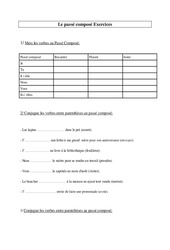 Passé composé : 5eme Primaire - Exercice évaluation  