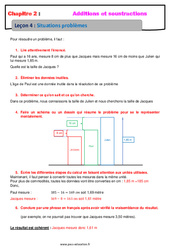 Situation problèmes – Cours – Addition et soustraction des nombres décimaux : 6eme Primaire