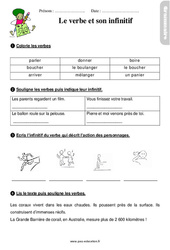 Le verbe et son infinitif – Étude de la langue – Exercices avec les corrections : 2eme Primaire