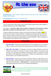 At the zoo – Anglais – Lexique – Séquence complète : 4eme, 5eme Primaire