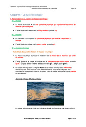 La masse volumique – Cours : 2eme Secondaire