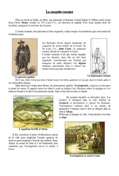 Conquête de la Gaule par les romains – Antiquité- Fiches Exercices – Document, questionnaire et correction : 3eme Primaire