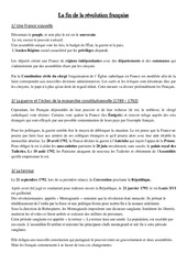 Fin de la révolution française – Cours, Leçon – Les Temps Modernes : 4eme, 5eme Primaire