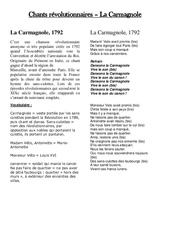 Chant révolutionnaire la carmagnole – Les Temps Modernes : 4eme, 5eme Primaire