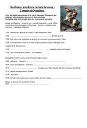 Document – Questions – Empire de Napoléon – Exercices – Les Temps Modernes – Questionnaire : 4eme, 5eme Primaire