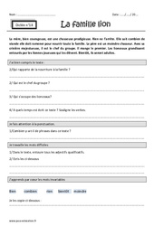 La famille lion – Dictée accompagnée n°18 : 3eme Primaire
