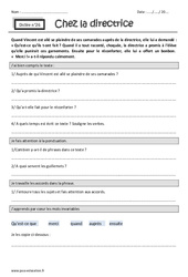 Chez la directrice – Dictée accompagnée n°26 : 3eme Primaire