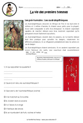 La vie des premiers hommes – Documentaire – Exercices : 3eme, 4eme Primaire