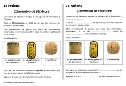 Invention de l’écriture – Cours, Leçon – Antiquité : 3eme Primaire