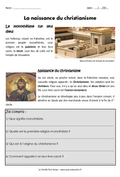 Naissance du christianisme – Exercices – Antiquité : 3eme Primaire
