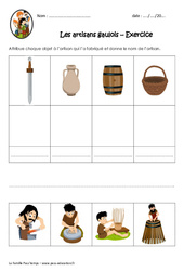 Les artisans gaulois – Exercices : 3eme, 4eme Primaire