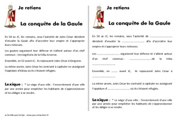 Conquête de la Gaule – Cours, Leçon – Antiquité : 3eme, 4eme Primaire