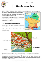 Gaule romaine – Documentaire – Exercices : 3eme, 4eme Primaire