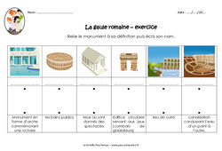 Monuments gallo romains – Exercices : 3eme, 4eme Primaire