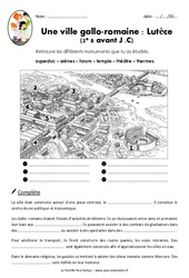 Une ville gallo – romaine – Lutèce – Exercices : 3eme, 4eme Primaire
