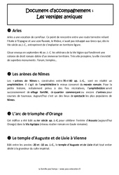 Vestiges antiques – Document d’accompagnement : 3eme, 4eme Primaire