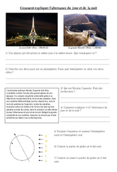 L’alternance jour et nuit fiche élève- Fiches Comment expliquer l’alternance du jour et de la nuit – Exercices – Sciences : 3eme Primaire