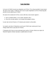 Marées – Cours, Leçon – Sciences : 4eme, 5eme Primaire