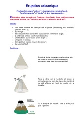Volcan – Experience – Sciences : 5eme Primaire