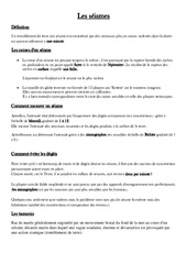 Séismes – Cours, Leçon – Sciences : 5eme Primaire
