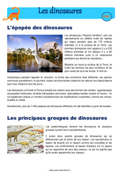Epopée des dinosaures – Exercices – Sciences : 5eme Primaire