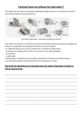 Comment nettoyer les eaux usées – Exercices – Sciences : 4eme, 5eme Primaire