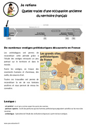 Quelles traces d’une occupation ancienne du territoire français – Cours, Leçon : 3eme, 4eme Primaire