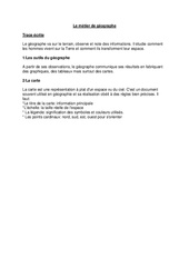 Le métier du géographe – Cours, Leçon : 3eme Primaire