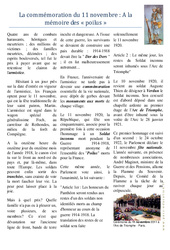 Commémoration du 11 novembre 1918 – 20ème siècle – Histoire – Exercices : 3eme, 4eme, 5eme Primaire