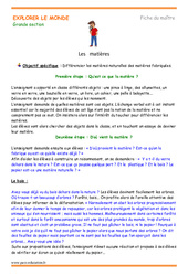 Matières – Plan de séquence : 3eme Maternelle – Cycle Fondamental