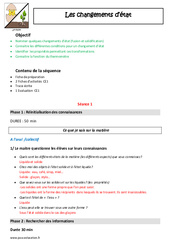 Changements d’état – Plan de séquence : 2eme Primaire