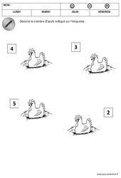 Nombres – Quantités – Pâques : 1ere Maternelle – Cycle Fondamental