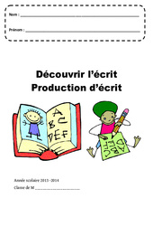 Découvrir l’écrit – Production d’écrit – Page de garde : 1ere, 2eme, 3eme Maternelle – Cycle Fondamental
