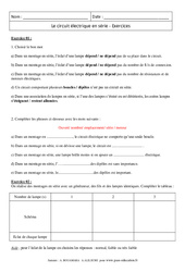Circuit électrique en série – Exercices corrigés – Physique – Chimie : 1ere Secondaire