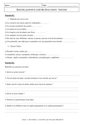 Evaluation Svt 6eme Classification Des Etres Vivants PDF Cours ...