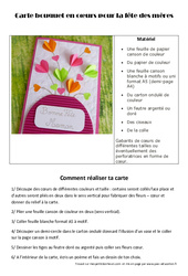 Fête des mères – Carte bouquet en cœurs – Arts plastiques : Primaire – Cycle Fondamental