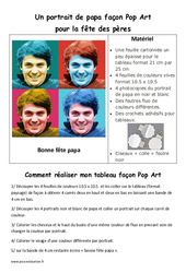 Un portrait de papa façon Pop Art pour la fête des pères – Arts plastiques : Primaire – Cycle Fondamental