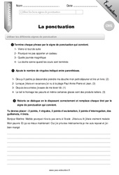 La ponctuation - CM1 - Evaluation - Bilan - PDF à imprimer