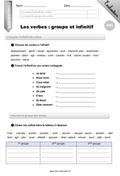 Les verbes : groupe et infinitif - CM1 - Evaluation - Bilan - PDF à imprimer