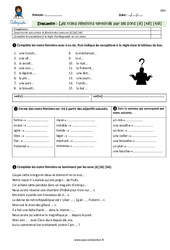 Les noms féminins terminés par les sons [é] [té] [tié] - CM1 - Evaluation - Bilan - PDF à imprimer