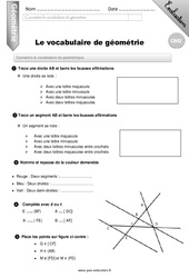 Le vocabulaire de géométrie - CM2 - Evaluation - Bilan - PDF à imprimer