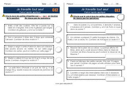 Exercices de autonomie - CE2 - Elève en répartition - PDF à imprimer