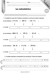 Utiliser les différentes fonctions de la calculatrice - CM2 - Evaluation - Bilan - PDF à imprimer