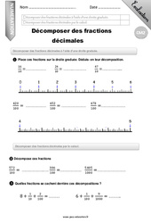Décomposer des fractions décimales à l’aide d’une droite graduée. - CM2 - Evaluation - Bilan