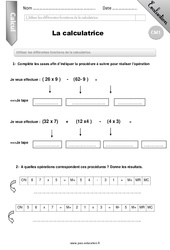 La calculatrice - Evaluation - Bilan - CM1 - PDF à imprimer