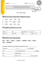 Le son [e] - Exercices  - CE1 - PDF à imprimer