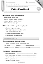 Adjectif qualificatif - Evaluation - Bilan - CE1 - PDF à imprimer
