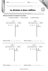 Division à deux chiffres - Evaluation - Bilan - CM1 - PDF à imprimer